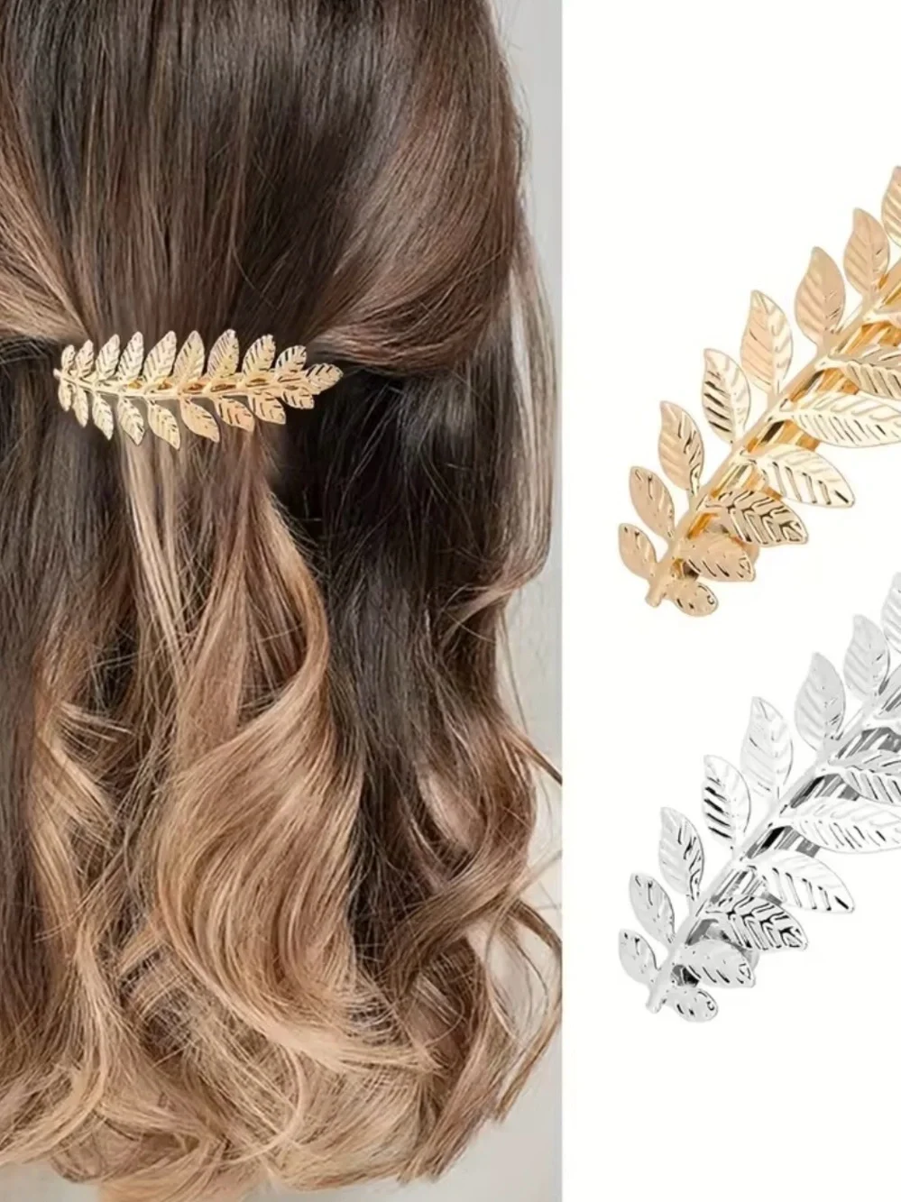 Gold Leaf Hair Clip - Women's Decorative Hair Barrette